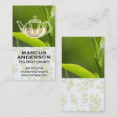 Teekanne | Grünes Leaf | Tee-Pflanze Visitenkarte (Vorne/Hinten)