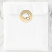 Teekanne Klassik Rund Aufkleber (Tasche)