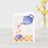 Teekanne Liebe - Note Card Karte (Gelbe Blume)