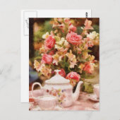 Teekanne - Mehr Tee Milady Postkarte (Vorne/Hinten)