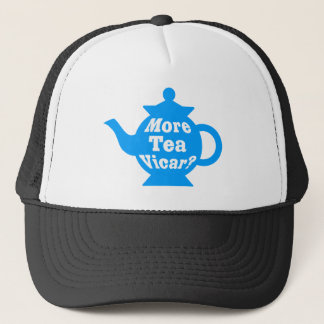 Teekanne - Mehr Tee Vicar? - Mittelblau und weiß Truckerkappe