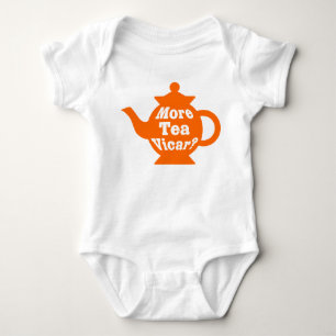Teekanne - Mehr Tee, Vikar? - Orange und Weiß Baby Strampler