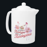 Teekanne mit flammendem Flamingos Eine Gruppe<br><div class="desc">Teekanne mit flammendem Flamingos Eine Gruppe Flamingos nennt man Flammenbäume</div>