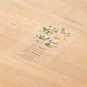 Teekanne mit floraler Wirkung Tee Party Brautparty Acryleinladungen (Ablage )