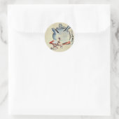 Teekanne mit Kirsche oder Pflaumenblüten Ukiyoe Runder Aufkleber (Tasche)