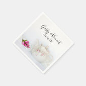 Teekanne mit rosa Rosen Hochzeit Serviette (Ecke)