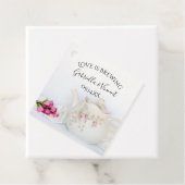 Teekanne mit rosa Rosen Liebe Brauen Hochzeit Geschenkanhänger (Beispiel)