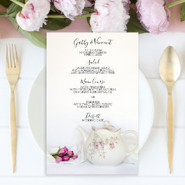 Teekanne mit rosa Rosen Party Hochzeitsmenü