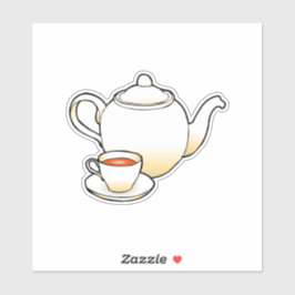 Teekanne mit Teekanne Aufkleber