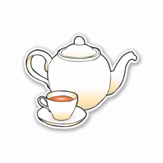 Teekanne mit Teekanne Aufkleber (Vorderseite)