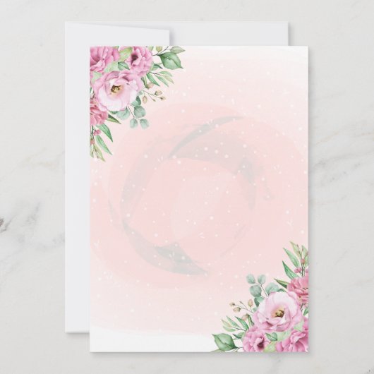 Teekanne mit Wasserfarbe Tee Tasse Blumenbecher Ba Einladung (Rückseite)