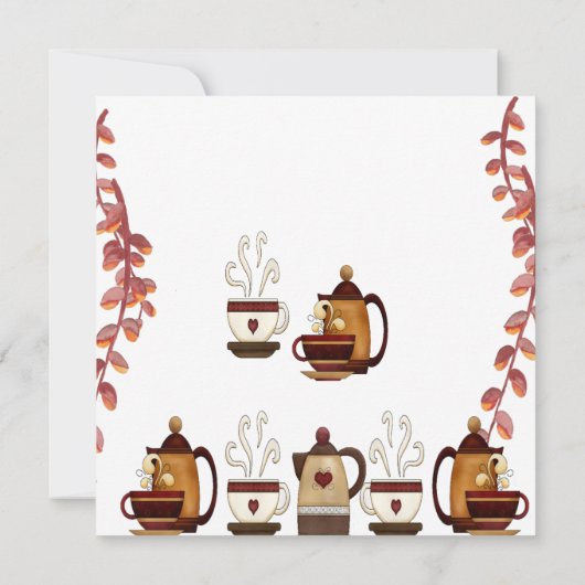 Teekanne Nachmittag Tee Party Brautparty Einladung (Rückseite)