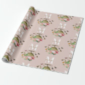 Teekanne Party Pink Floral & Butterfett Monogramm Geschenkpapier (Ungerollt)