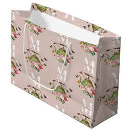 Teekanne Party Pink Floral & Butterfett Monogramm Große Geschenktüte