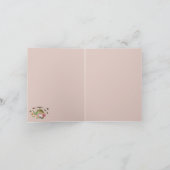 Teekanne Party Pink Floral & Butterfett Monogramm Karte (Innenseite)