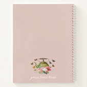 Teekanne Party Pink Floral & Butterfett Monogramm Notizblock (Rückseite)