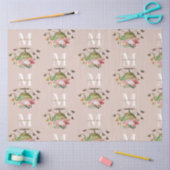 Teekanne Party Pink Floral & Butterfett Monogramm Seidenpapier (Basteln)
