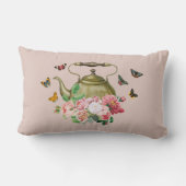 Teekanne Party Rosa Blüten & Schmetterlinge Kettle Lendenkissen (Rückseite)