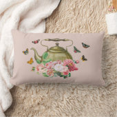 Teekanne Party Rosa Blüten & Schmetterlinge Kettle Lendenkissen (Decke)