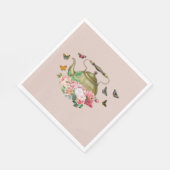 Teekanne Party Rosa Blüten & Schmetterlinge Kettle Serviette (Ecke)