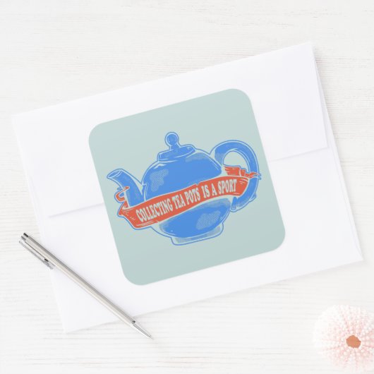 Teekanne sammeln Teekanne Quadratischer Aufkleber (Umschlag)