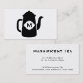 Teekanne (schwarz) visitenkarte (Vorne/Hinten)