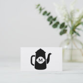 Teekanne (schwarz) visitenkarte (Stehend Vorderseite)