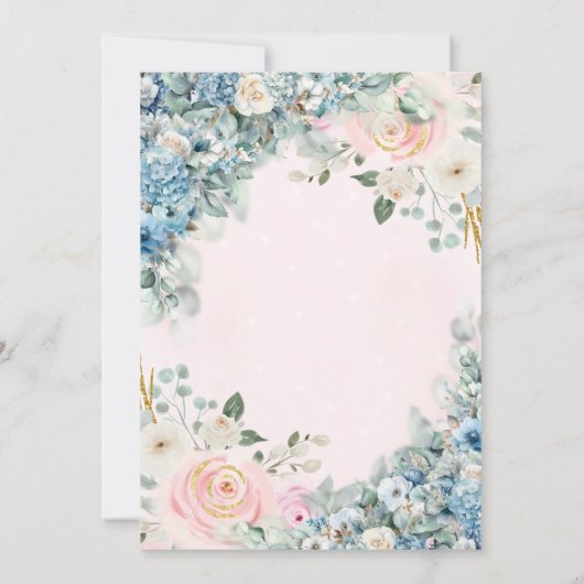 Teekanne Teacup Blume Kinderdusche Einladung (Rückseite)