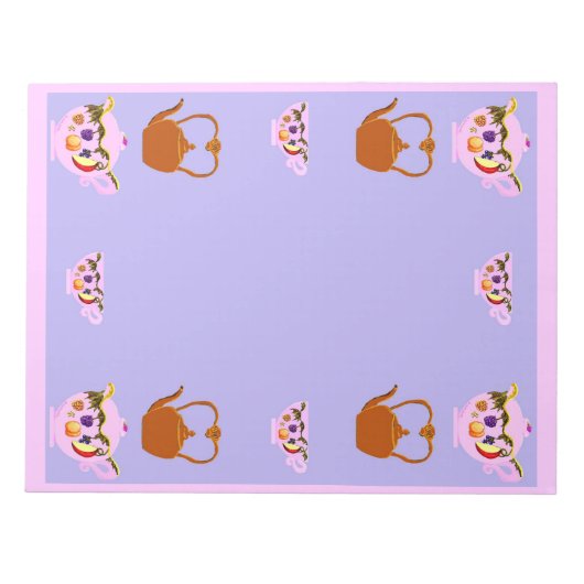 Teekanne, Teacup und Teakettle Notepad Notizblock (Vorderseite)