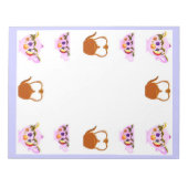 Teekanne, Teakup und Kupferteakettentext Notizblock (Vorderseite)