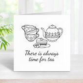Teekanne, Teakups und Cake Quote Gummistempel