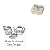 Teekanne, Teakups und Cake Quote Gummistempel (Stempel)