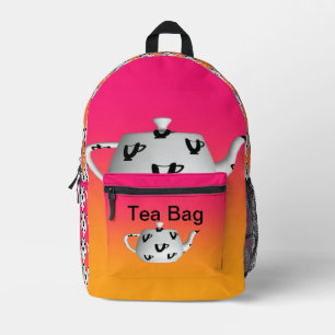 Teekanne Tee Beutel Pink Gelbe Funny Rucksack
