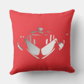 Teekanne + Teekuchen Rot Kissen (Rückseite)