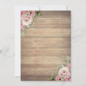 Teekanne Teetasse Blumenholz Babydusche Einladung (Rückseite)