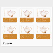 Teekanne-Turmerwurzelteetikett Quadratischer Aufkleber (Blatt)