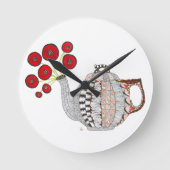 Teekanne-Uhr Runde Wanduhr (Vorderseite)