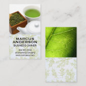 Teekanne und Cup | Grüner Tee Visitenkarte (Vorne/Hinten)
