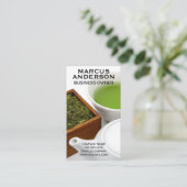 Teekanne und Cup | Holzbox Visitenkarte (Stehend Vorderseite)