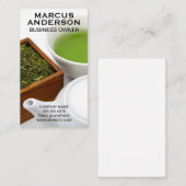 Teekanne und Cup | Holzbox Visitenkarte (Vorne/Hinten)