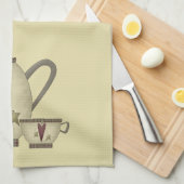 Teekanne und Teacup Küchentuch (Viertel Falte)