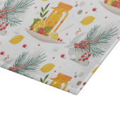 Teekanne, Zitrone, Tasse Tee und Blume Schneidebrett (Ecke)