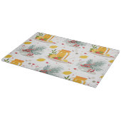 Teekanne, Zitrone, Tasse Tee und Blume Schneidebrett (Ecke)