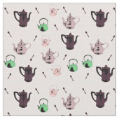 Teekannemustergewebe Stoff (Nahaufnahme)