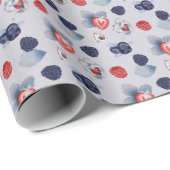 Teekannen, Cups, Lila, farbenfrohe Berries Geschenkpapier (Rolleneckpunkt)