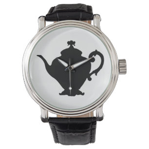 Teekannen-Silhouette Armbanduhr