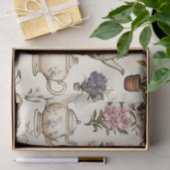 Teekannen und Blume Seidenpapier (Geschenk)