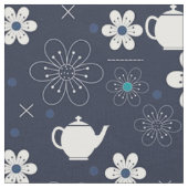 Teekannen und Blume Stoff (Nahaufnahme)