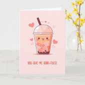 Teekarte - Niedlicher Boba Milk Tee Pub Karte (Gelbe Blume)