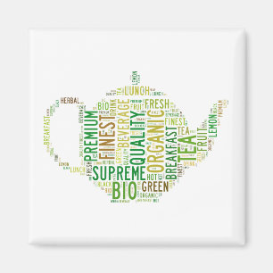 Teekatalog-Textdesign anpassbarer Hintergrund Magnet